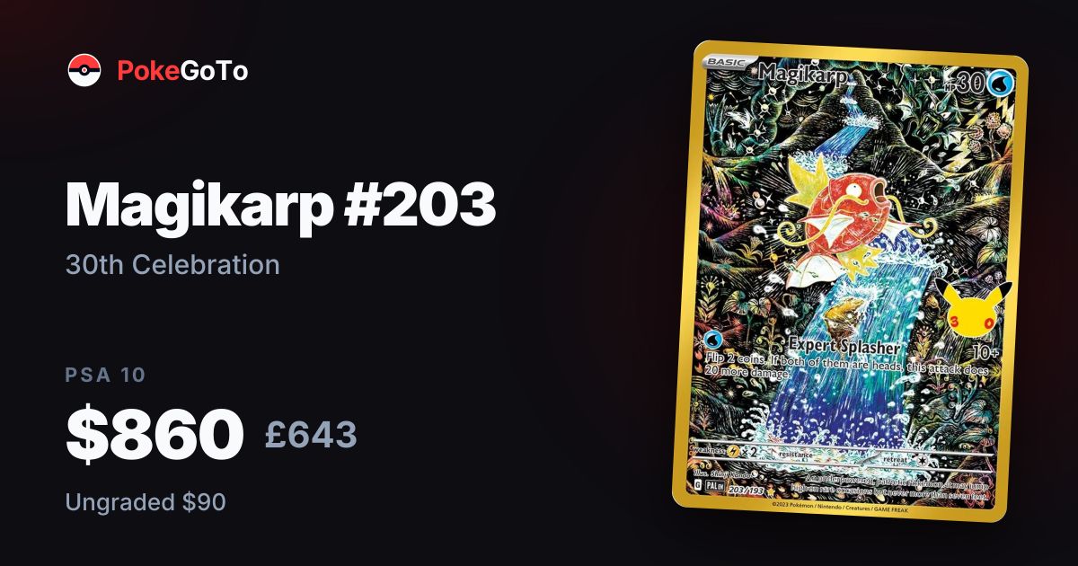 Magikarp #203 30th Celebration — Pokémon Card Price Guide & Values ...
