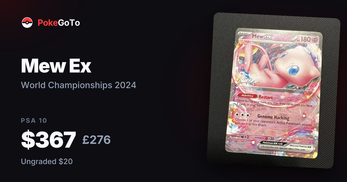 Mew Ex World Championships 2024 — Pokémon Card Price Guide & Values ...